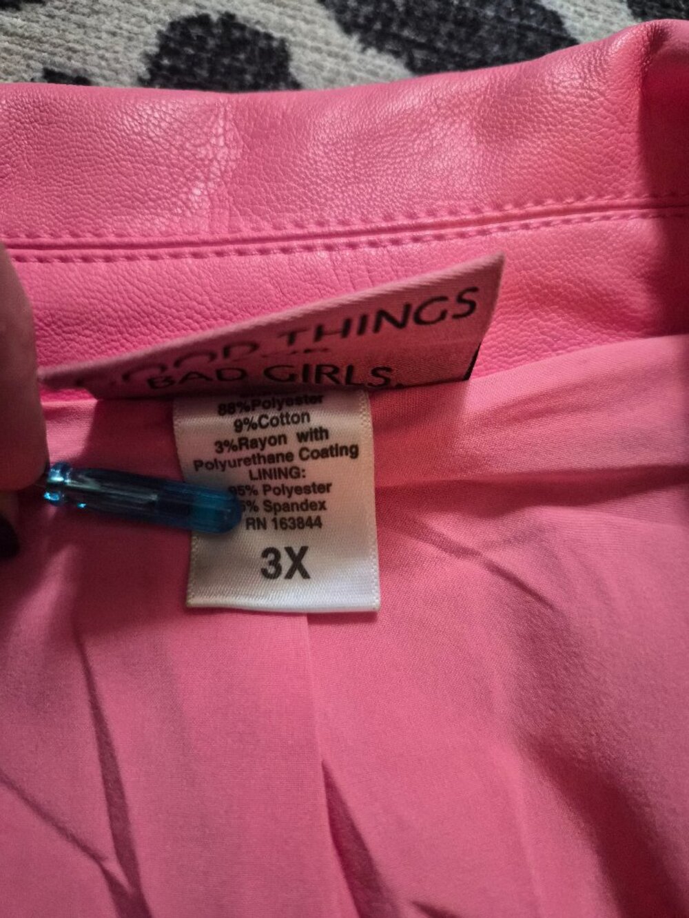 Vixen Pink Cropped Moto Jacket - Picture 3 of 5